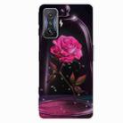 For Xiaomi Redmi K50 Gaming Tempered Glass + TPU Border Phone Case(Rose) - 1