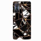 For Xiaomi Redmi K50 Gaming Abstract Marble Pattern TPU Phone Case(Rhombus Black) - 1