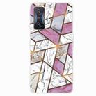 For Xiaomi Redmi K50 Gaming Abstract Marble Pattern TPU Phone Case(Rhombus White Purple) - 1