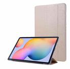 For Samsung Galaxy Tab S8+ / Tab S7+ Silk Texture Flip Leather Tablet Case(Gold) - 1