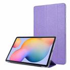 For Samsung Galaxy Tab S8+ / Tab S7+ Silk Texture Flip Leather Tablet Case(Light Purple) - 1