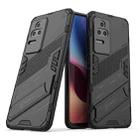 For Xiaomi Redmi K50 Pro Punk Armor 2 in 1 PC + TPU Shockproof Phone Case with Holder(Black) - 1