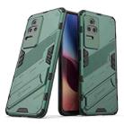 For Xiaomi Redmi K50 Pro Punk Armor 2 in 1 PC + TPU Shockproof Phone Case with Holder(Green) - 1