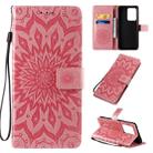 For Galaxy S20 Ultra Sun Print Horizontal Flip Protective Case with Holder & Card Slots & Wallet(Pink) - 1
