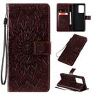 For Galaxy S20 Ultra Sun Print Horizontal Flip Protective Case with Holder & Card Slots & Wallet(Brown) - 1