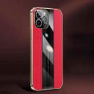 Racing Car Design Leather Electroplating Process Anti-fingerprint Protective Phone Case For iPhone 12 Pro(Red) - 1