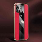 Racing Car Design Leather Electroplating Process Anti-fingerprint Protective Phone Case For iPhone 11(Red) - 1