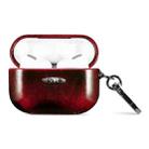 Oil Wax Leather Texture Earphone Protective Case with Hang Buckle For AirPods Pro(Red) - 1