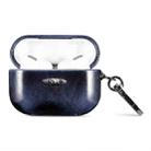 Oil Wax Leather Texture Earphone Protective Case with Hang Buckle For AirPods Pro(Blue) - 1