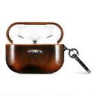 Oil Wax Leather Texture Earphone Protective Case with Hang Buckle For AirPods Pro(Brown) - 1