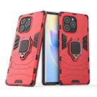 For Honor 60 SE PC + TPU Shockproof Protective Phone Case with Magnetic Ring Holder(Red) - 1
