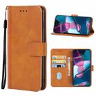 For Motorola Edge+ 2022 / Edge 30 Pro Leather Phone Case(Brown) - 1