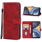 For Motorola Moto E32s Leather Phone Case(Red) - 1