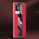 For vivo iQOO 8 Pro Racing Car Design Leather Electroplating Process Anti-fingerprint Phone Case(Red) - 1