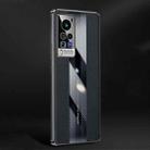 For vivo X60 Pro Racing Car Design Leather Electroplating Process Anti-fingerprint Phone Case(Black) - 1
