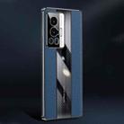 For vivo X70 Pro Racing Car Design Leather Electroplating Process Anti-fingerprint Phone Case(Blue) - 1