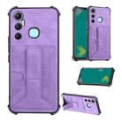 For Infinix Hot 11 Dream Holder Card Bag Shockproof Phone Case(Purple) - 1