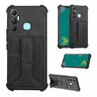 For Infinix Hot 11 Dream Holder Card Bag Shockproof Phone Case(Black) - 1