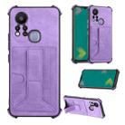 For Infinix Hot 11S Dream Holder Card Bag Shockproof Phone Case(Purple) - 1
