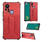 For Infinix Hot 11S Dream Holder Card Bag Shockproof Phone Case(Red) - 1