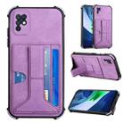 For Infinix Note 10 Dream Holder Card Bag Shockproof Phone Case(Purple) - 1