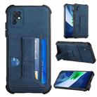 For Infinix Note 10 Dream Holder Card Bag Shockproof Phone Case(Blue) - 1