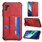 For Infinix Note 10 Dream Holder Card Bag Shockproof Phone Case(Red) - 1