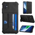 For Infinix Note 10 Dream Holder Card Bag Shockproof Phone Case(Black) - 1