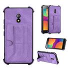 For Itel A16 Dream Holder Card Bag Shockproof Phone Case(Purple) - 1