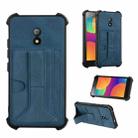 For Itel A16 Dream Holder Card Bag Shockproof Phone Case(Blue) - 1