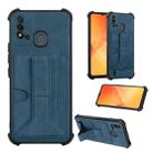 For Itel P37 Dream Holder Card Bag Shockproof Phone Case(Blue) - 1