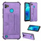 For Tecno Pop 5P Dream Holder Card Bag Shockproof Phone Case(Purple) - 1