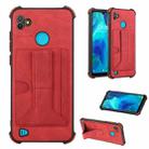 For Tecno Pop 5P Dream Holder Card Bag Shockproof Phone Case(Red) - 1