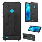 For Tecno Pop 5P Dream Holder Card Bag Shockproof Phone Case(Black) - 1