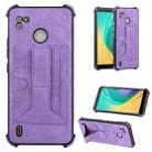 For Tecno Pop 4 Air Dream Holder Card Bag Shockproof Phone Case(Purple) - 1