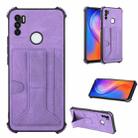 For Tecno Spark 5 Air / Spark 6 Air Dream Holder Card Bag Shockproof Phone Case(Purple) - 1