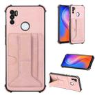 For Tecno Spark 5 Air / Spark 6 Air Dream Holder Card Bag Shockproof Phone Case(Rose Gold) - 1