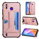 For Tecno Spark Go 2020 / Spark 6 Go Dream Holder Card Bag Shockproof Phone Case(Rose Gold) - 1