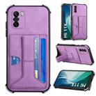 For Xiaomi Redmi K40 / Mi 11i / Poco F3 Dream Holder Card Bag Shockproof Phone Case(Purple) - 1
