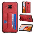 For Xiaomi Redmi Note 9 Pro 5G / Mi 10i Dream Holder Card Bag Shockproof Phone Case(Red) - 1