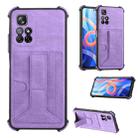 For Xiaomi Redmi Note 11 5G / Note 11T 5G Dream Holder Card Bag Shockproof Phone Case(Purple) - 1