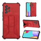 For Samsung Galaxy A13 5G / 4G Dream Holder Card Bag Shockproof Phone Case(Red) - 1