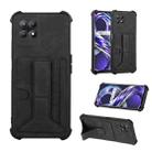 For OPPO Realme 8i Dream Holder Card Bag Shockproof Phone Case(Black) - 1