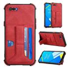 For OPPO Realme C2 Dream Holder Card Bag Shockproof Phone Case(Red) - 1