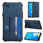 For OPPO Realme C2 Dream Holder Card Bag Shockproof Phone Case(Blue) - 1