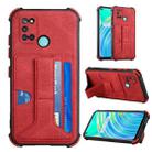 For OPPO Realme C17 / 7i Dream Holder Card Bag Shockproof Phone Case(Red) - 1