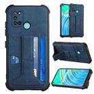 For OPPO Realme C17 / 7i Dream Holder Card Bag Shockproof Phone Case(Blue) - 1