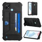 For OPPO Realme C21 Dream Holder Card Bag Shockproof Phone Case(Black) - 1