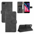 For iPhone SE 2022 / SE 2020 / 8 / 7 Skin Feel Magnetic Calf Leather Case(Black) - 1