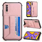 For vivo Y20/Y20i/Y20s/Y12s/Y20 2021/iQOO U1x Dream Holder Card Bag Shockproof Phone Case(Rose Gold) - 1